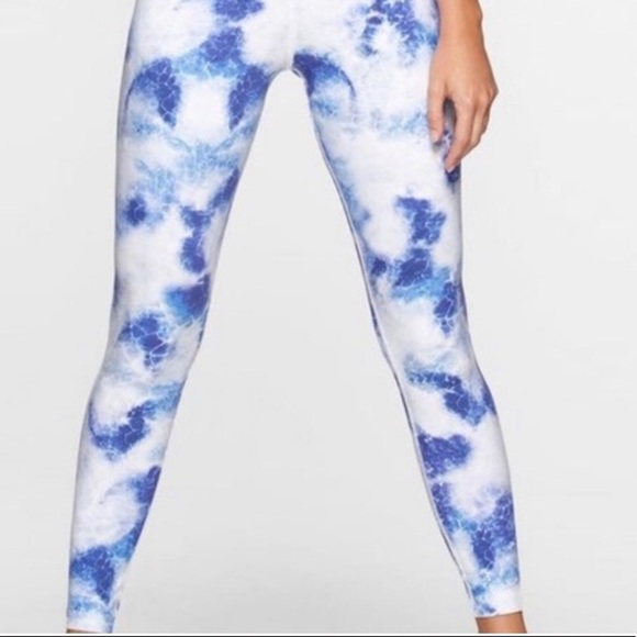 Lorna Jane Pants - Lorna Jane Blue and White Marble Mercury XS